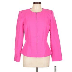 Tahari Francine Peplum Jacket in Hot Pink
